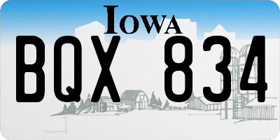 IA license plate BQX834