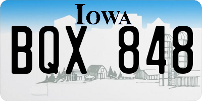 IA license plate BQX848