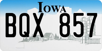 IA license plate BQX857