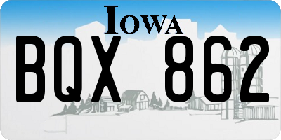 IA license plate BQX862
