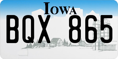 IA license plate BQX865