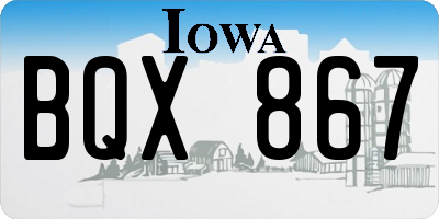 IA license plate BQX867