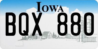 IA license plate BQX880