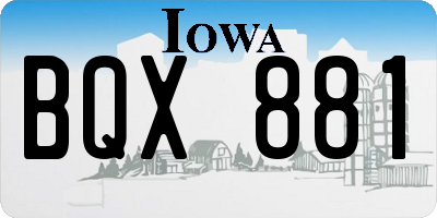 IA license plate BQX881