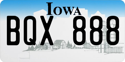 IA license plate BQX888