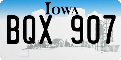 IA license plate BQX907
