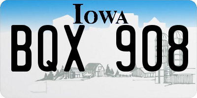 IA license plate BQX908