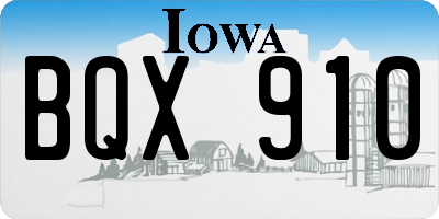 IA license plate BQX910