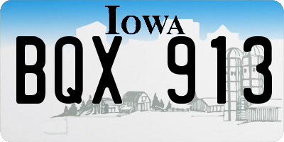 IA license plate BQX913