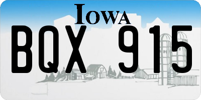 IA license plate BQX915