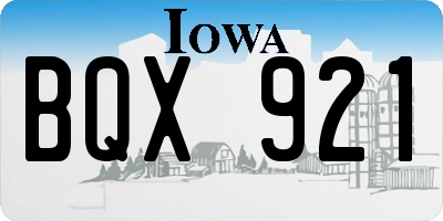 IA license plate BQX921