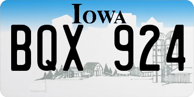 IA license plate BQX924