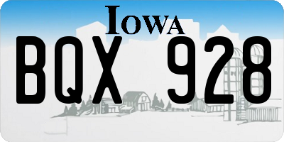 IA license plate BQX928