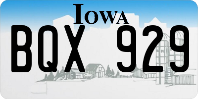 IA license plate BQX929