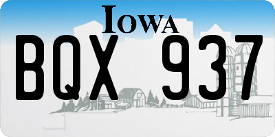 IA license plate BQX937