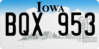 IA license plate BQX953
