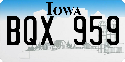 IA license plate BQX959
