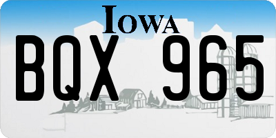 IA license plate BQX965