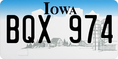 IA license plate BQX974