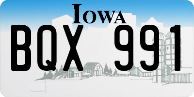 IA license plate BQX991