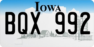 IA license plate BQX992