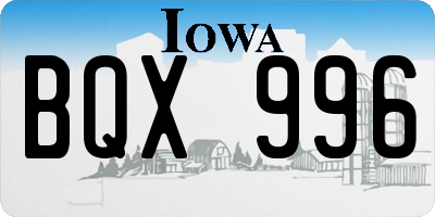 IA license plate BQX996