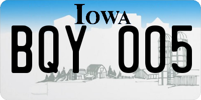 IA license plate BQY005