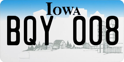 IA license plate BQY008