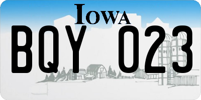 IA license plate BQY023