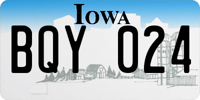 IA license plate BQY024