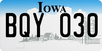 IA license plate BQY030