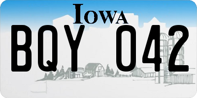 IA license plate BQY042
