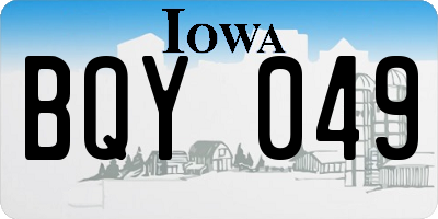 IA license plate BQY049