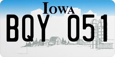 IA license plate BQY051