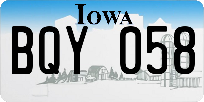 IA license plate BQY058