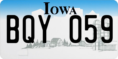 IA license plate BQY059
