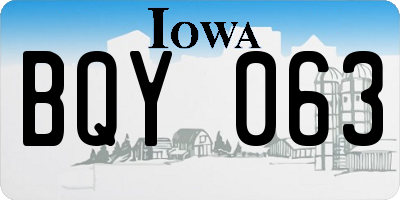 IA license plate BQY063
