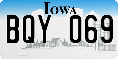 IA license plate BQY069