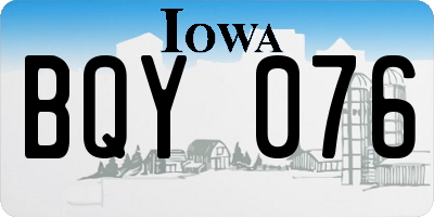 IA license plate BQY076