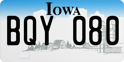 IA license plate BQY080