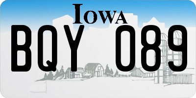 IA license plate BQY089