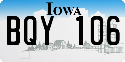 IA license plate BQY106