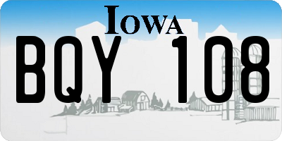 IA license plate BQY108