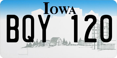 IA license plate BQY120