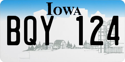 IA license plate BQY124