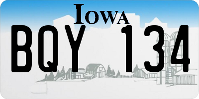 IA license plate BQY134
