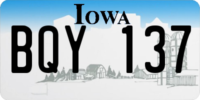 IA license plate BQY137