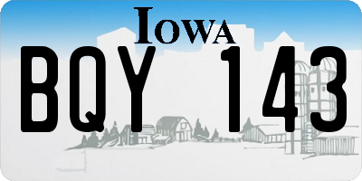IA license plate BQY143
