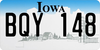 IA license plate BQY148