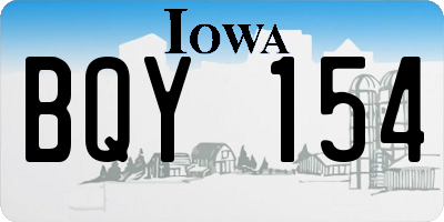 IA license plate BQY154
